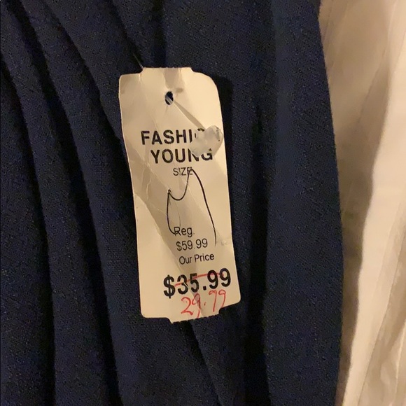 Navy blue Maxi Spaghetti strap dress - Picture 4 of 5